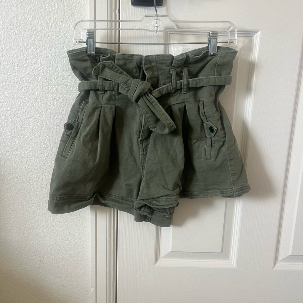 Green paper bag shorts